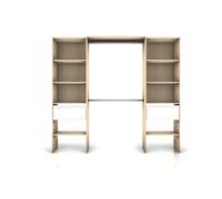 Sans marque Kit dressing extensible Twin 2 effet chêne Blomberg H.200 x L.120 - 220 x P.45cm
