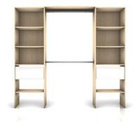 Sans marque Kit dressing extensible Twin 2 effet chêne Blomberg H.200 x L.120 - 220 x P.45cm