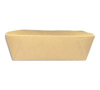 SANS MARQUE Sachet 75 Boîtes repas 950 ml - 32 oz en carton kraft brun 3275BOR