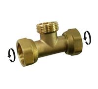 Sans marque Té à visser laiton F 20 x 27 pour tube en cuivre