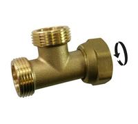 Sans marque Té double M/F à visser laiton F12 x 17 pour cuivre