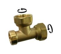 Sans marque Té M double à visser laiton F 20 x 27 pour tube en cuivre