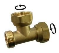 Sans marque Té M double à visser laiton F 20 x 27 pour tube en cuivre