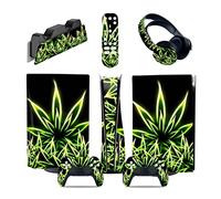 Sans Mousse Sans Bulles 51579 Console Pour PS5 Disc Edition & Digital Sticker Vinyl Decal Cover Pour Ps5 Controller & Charging Station & Headset & Media Remote(Disc Version)