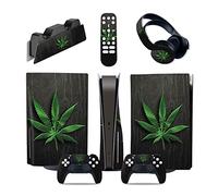 Sans Mousse Sans Bulles 57496 Console Pour PS5 Disc Edition & Digital Sticker Vinyl Decal Cover Pour Ps5 Controller & Charging Station & Headset & Media Remote(Disc Version)