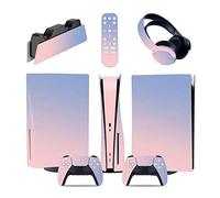 Sans Mousse Sans Bulles 79510 Console Pour PS5 Disc Edition & Digital Sticker Vinyl Decal Cover Pour Ps5 Controller & Charging Station & Headset & Media Remote(Disc Version)