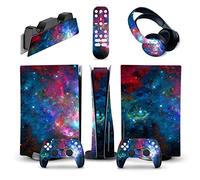Sans Mousse Sans Bulles Console Pour PS5 Disc Edition & Digital Sticker Vinyl Decal Cover Pour Ps5 Controller & Charging Station & Headset & Media Remote 65887(Digital Edition)