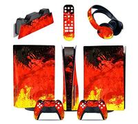 Sans Mousse Sans Bulles Console Pour PS5 Disc Edition & Digital Sticker Vinyl Decal Cover Pour Ps5 Controller & Charging Station & Headset & Media Remote 89909(Digital Edition)