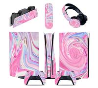 Sans Mousse Sans Bulles Console Pour PS5 Disc Edition & Digital Sticker Vinyl Decal Cover Pour Ps5 Controller & Charging Station & Headset & Media Remote 45071(Digital Edition)