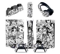 Sans Mousse Sans Bulles Console Pour PS5 Disc Edition & Digital Sticker Vinyl Decal Cover Pour Ps5 Controller & Charging Station & Headset & Media Remote 34087(Disc Version)