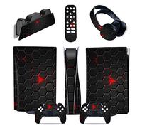 Sans Mousse Sans Bulles Console Pour PS5 Disc Edition & Digital Sticker Vinyl Decal Cover Pour Ps5 Controller & Charging Station & Headset & Media Remote 90475(Digital Edition)