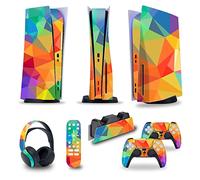 Sans Mousse Sans Bulles Console Pour PS5 Disc Edition & Digital Sticker Vinyl Decal Cover Pour Ps5 Controller & Charging Station & Headset & Media Remote 74789(Disc Version)