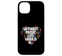 Sans musique, la vie serait une chemise plate, notation musicale amusante Coque pour iPhone 14 Plus