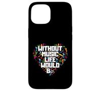 Sans musique, la vie serait une chemise plate, notation musicale amusante Coque pour iPhone 15