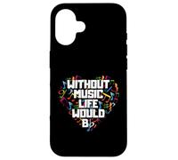 Sans musique, la vie serait une chemise plate, notation musicale amusante Coque pour iPhone 16