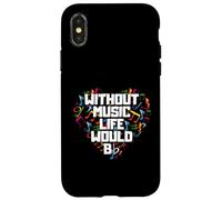 Sans musique, la vie serait une chemise plate, notation musicale amusante Coque pour iPhone X/XS