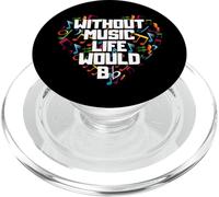 Sans musique, la vie serait une chemise plate, notation musicale amusante PopSockets PopGrip pour MagSafe