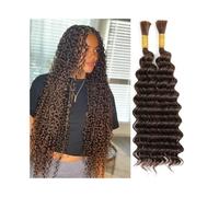 Sans nœuds Cheveux humains ondulés en vrac for tressage #2 vierges brun foncé Micro Braids(26inches)
