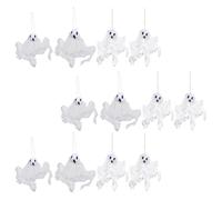 Sans outils nécessaires - Spectres d'Halloween à suspendre avec une expression fantaisiste pour porche, cour ou plafond - Drapeaux en polyester pour Halloween