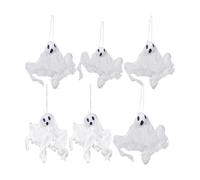 Sans outils nécessaires - Spectres d'Halloween à suspendre avec une expression fantaisiste pour porche, cour ou plafond - Drapeaux en polyester pour Halloween