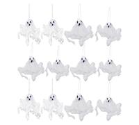 Sans outils nécessaires - Spectres d'Halloween à suspendre avec une expression fantaisiste pour porche, cour ou plafond - Drapeaux en polyester pour Halloween