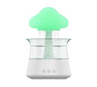 (sans télécommande)Humidificateur à nuage de pluie, veilleuse à nuage de pluie, diffuseur d'huiles essentielles d'aromathérapie avec 7 changements de couleur, son de gouttes de pluie pour les chambres