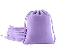 SANSAM Lot de 20 petits sacs cadeaux en velours avec cordon de serrage, 10,2 x 12,2 cm, lavande
