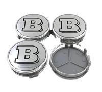 SANSANS 4 Pièces Auto Cache Moyeux pour Brabus 75mm, Capuchons de Centre Moyeu Enjoliveurs Centre de Jante Capuchons Moyeu Roue Bouchon Enjoliveur,A