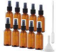 Sansh-10pcsflacon Spray Vide, 30 Ml Ambré Bouteille Spray Verre, Flacon Huile Essentielle Vide Avec Entonnoir Et Goutteur Pour Huiles Essentielles, Parfums, Massages, Soins Capillaires Et Voyages