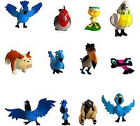 Sansh-12pcs Figurines D'oiseaux, Ensemble D'oiseaux Perroquets Réalistes,Accessoires De Jardin Féerique, Réalistes Aigle Perroquet Jouet Oiseau,Couple Perroquet Figurine Modèle Perroquet Fiesta