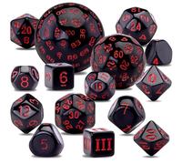 Sansh-15 Pièces Dés Polyédriques D3-D100 Ensemble De Dés Polyédriques Jeu De Dés Pour Dnd Rpg, Noir Et Rouge
