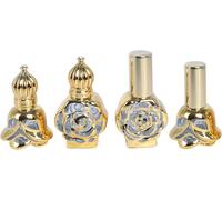 Sansh-2 Pièces Pulvérisation + 2 Pièces Flacon De Parfum Vide À Bille, 10 Ml/0,35 Oz Flacon À Bille Pour Huiles Essentielles, Bouteilles De Recharge À Motif Floral - Pour Un Voyage À Domicile