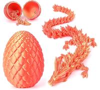 SANSH-30 CM Oeuf de Dragon Imprimé en 3D, Jouet de Dragon Surprise dans avec Dragon Articulé à L'intérieur, Figurine de Dragon en Cristal Réaliste, Halloween, Noël, Jouet Surprise Enfants (Or et Roug