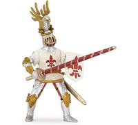 Sansh-- 39790 - Chevalier Blanc Fleur De Lys - Le Médiéval - Fantastique - Figurine À Collectionner - Figurine Peinte À La Main - Pour Enfant - Filles Et Garçons - A Partir De 3 Ans
