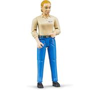 Sansh-60408 - Bworld Femme À La Peau Claire Et Au Pantalon Bleu, Figurine Jouet, Fermière, Agricultrice
