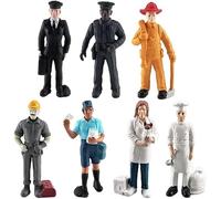 SANSH-7 pièces Personnes Figurines modèles Playset Personnes Figurine vétérinaire Pilote Facteur Boulanger Personnes humaines Figurine modèle