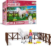 Sansh-Bibi & Tina Set Jouets Chevaux Bibi & Sabrina 1x Cheval Figurine 1x Figurine Cavalière + Accessoires Ensemble Figurines Animaux Poney Jouet 14608