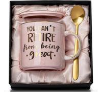 Sansh-Cadeau De Retraite Pour Femme, « You Can't Retire From Being Great » \U2013 Cadeau D'anniversaire Amusant Pour Collègues Retraités, Enseignants, Amis, Tasse De Retraite En Marbre Rose De 414 Ml