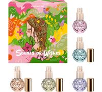 Sansh-Coffret De Brumes Pour Le Corps Filles Scents Of Wishes ¿ 5 Flacons En Verre En Forme De Diamant Avec Finition Dorée; 5 Parfums Exquis : Fruits Rouges, Fruits, Agrumes, Ambiance Tropicale, Flor
