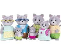 Sansh-- Daintypaw Cat Family With Grandparents - 7pc Set With Miniature Figurines - Jouets Et Accessoires Pour Animaux Pour Les Enfants De 3 Ans Et +.