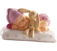 Sansh-Dekora - Détails De Baptême Figure De Décoration De Baptême Fille - Bébé Avec Peluche