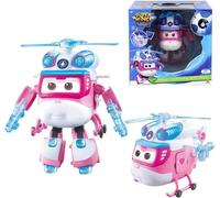 SANSH-Dizzy Deluxe Transforming, 2 Modes Robot Deformation Airplane Action Figures Anime Toys for 3+ Year Old Boys Girls w/Lights & Sounds, 6"", Verts