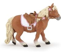 SANSH--Figurine Peinte A La Main -Chevaux, Poulains et Poneys -Poney Shetland avec selle-51559-À Collectionner-pour Enfants - Filles et Garçons - A Partir de 3 Ans