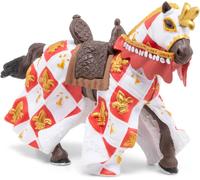 Sansh--Figurine Peinte A La Main -Médiéval - Fantastique -Cheval Blanc Fleur De Lys-39789-À Collectionner-Pour Enfants - Filles Et Garçons - A Partir De 3 Ans