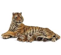 Sansh-- Figurines Animaux - Tigresse Et Ses Bébés, Jouet Pour Enfants, 18 Cm, Famille De La Jungle À Découvrir, Éveil À La Protection Animale Dès 3 Ans, Ensemble Éducatif