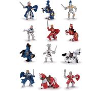 Sansh-- Figurines Chevaliers Mini Plus - Tube De 12 Figurines Fantastiques Et Médiévales - Jouet Enfant 3 Ans Et Plus - Chevaliers Jouets Garçons - Mini Figurines Peintes À La Main - 33022