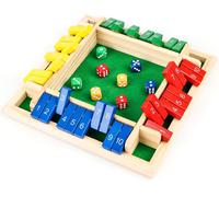 Sansh-Jeu De Société En Bois, 4 Joueurs, Shut The Box, Jeu De Dés En Bois, Mathématiques, Traditionnel, Pub, 4 Joueurs, Jeu De Société Great Family
