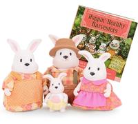SANSH-Li¿l Woodzeez ¿ La Famille de Lapins Hoppingood¿ Ensemble de 5 pièces avec 4 Figurines en Miniatures et Un Livre d¿Histoire ¿ 3 Ans et Plus