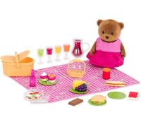 SANSH-Li`l Woodzeez \u2013 Ensemble de Pique-Nique \u2013 Jouet de 29 Pièces avec Personnage d` Animal, Nourriture, et Accessoires \u2013 Ensembles de Jeux et Figurines en Miniature pour Enfants de 3