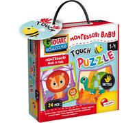 SANSH-Lisciani - MONTESSORI BABY - Puzzle Tactile Éducatif pour Enfants de 1 à 4 Ans - 6 Puzzles de 4 Pièces - Développement Sensoriel et Motricité Fine - Apprentissage Méthode Montessori